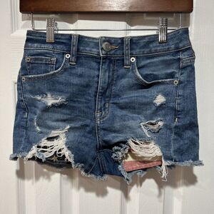 AMERICAN EAGLE Outfitters NEXT LEVEL STRETCH SHORTS WOMEN SIZE 2 Hi Rise Shortie